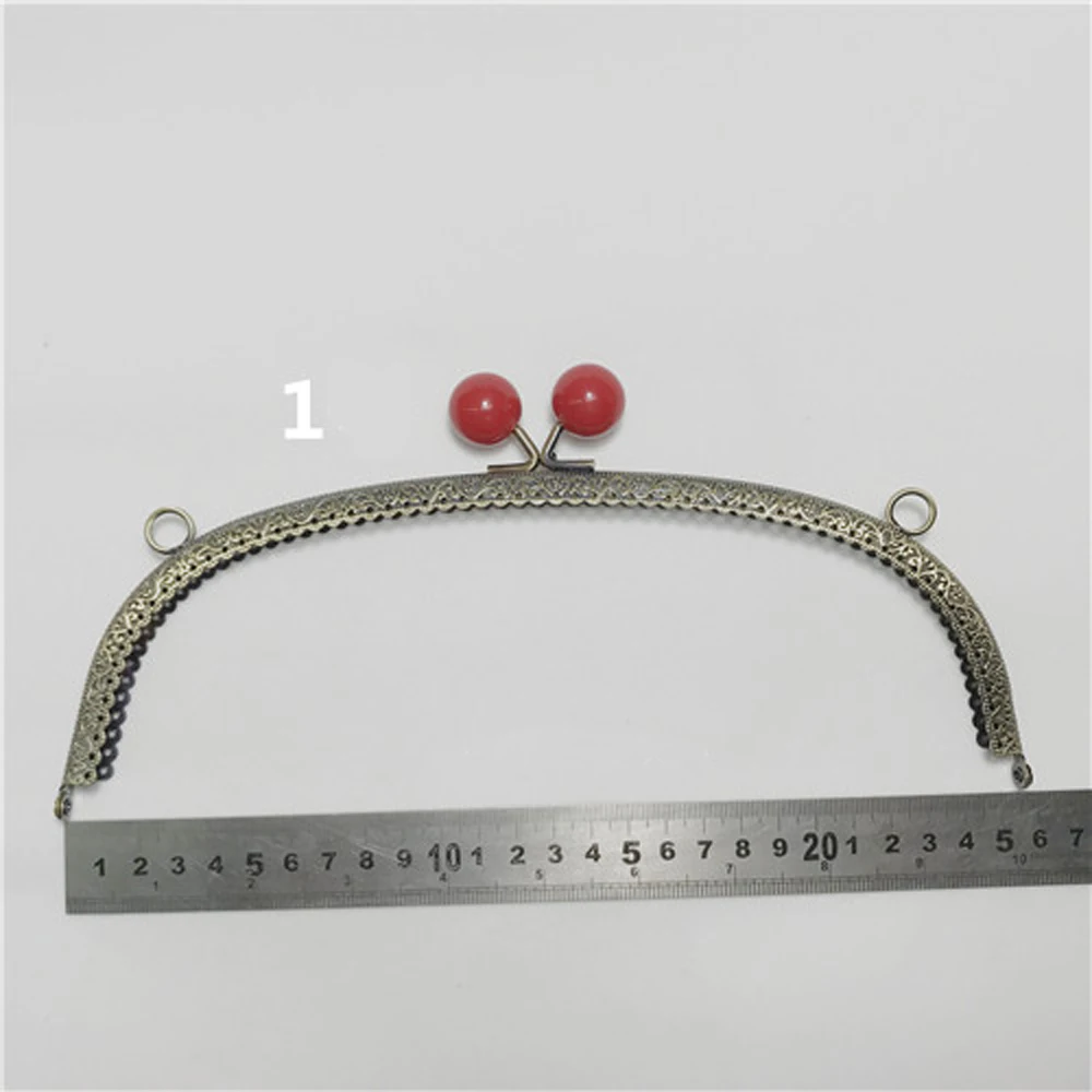 Big long size women DIY handbag knurling purse frame colorful candy ball kiss buckle metal clasp 5pcs/lot