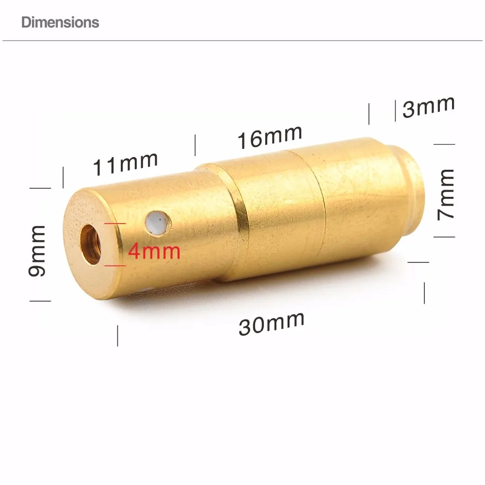 Imagem -03 - Universal Laser Bala 9x19 mm Red Dot Laser Trainer mm Cartucho Boresighter Gun Sighter