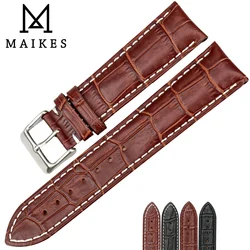 MAIKES Good Quality Genuine Leather Watchband 19mm 20mm 22mm Browm Watch strap Bracelet Watch Accessories For TISSOT Watch band