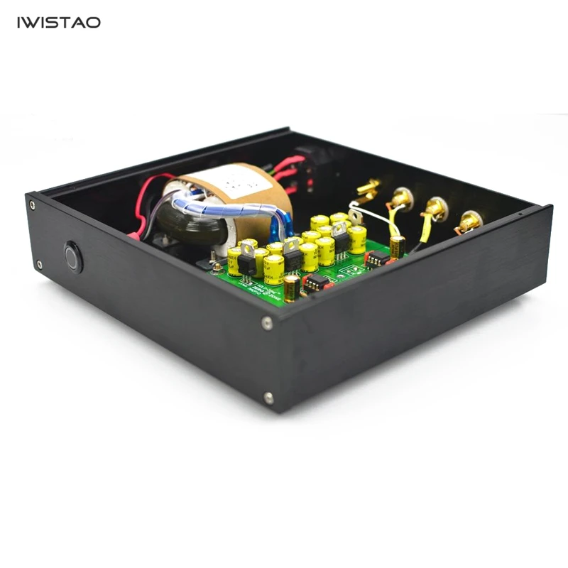 IWISTAO HIFI MM Phono Amplifier RIAA Requirements 4pcs BB OPA604 Whole Aluminum Chassis Black AC110/220V