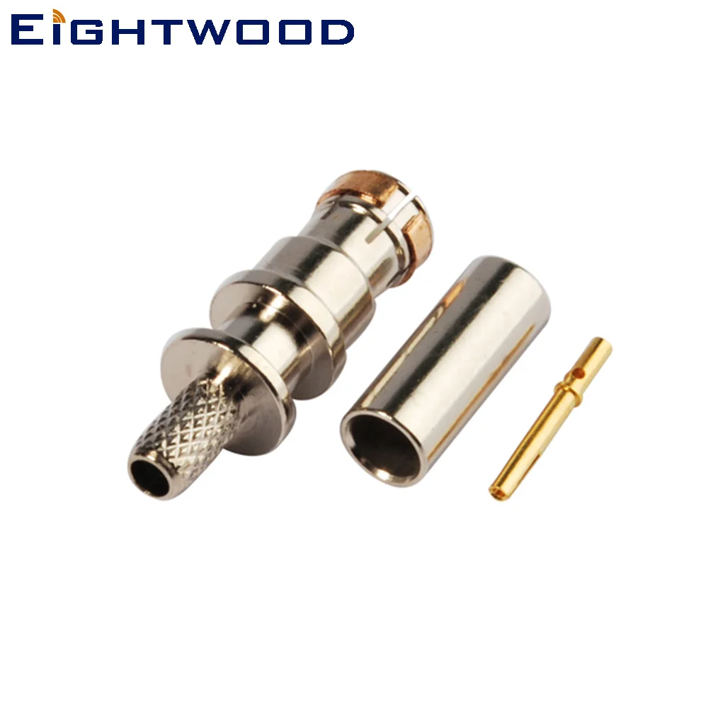 Eightwood DAB DAB+GPS Radio Antenna Connector SMB Jack Male Straight Crimp Attachment for LMR-100 RG174 RG316 Cable 50 Ohm 5PCS