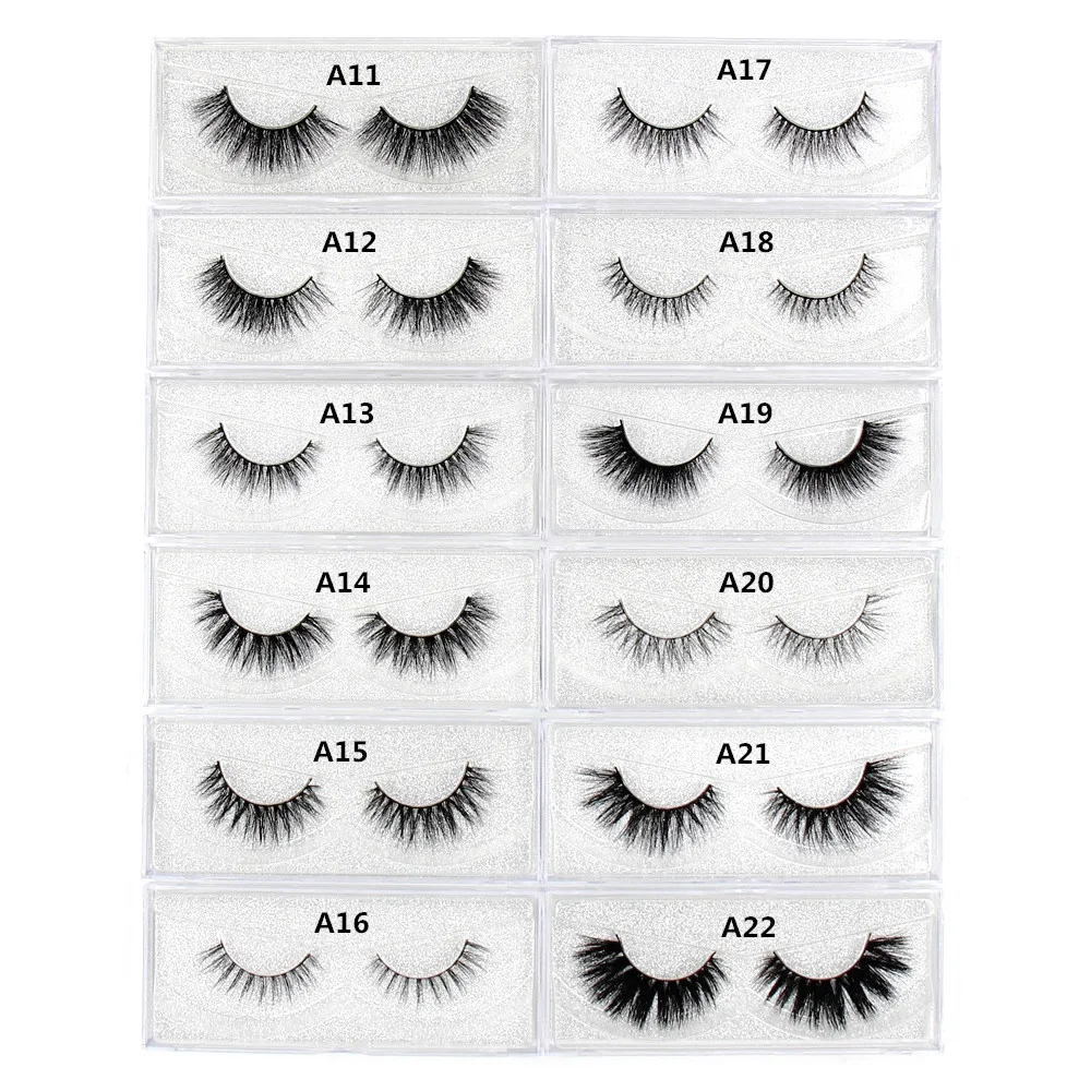 LEHUAMAO Mink Lashes 3D False Eyelashes Natural Makeup Mink Eyelash Extension Make Up Real Siberian Mink full Strip Eyelashe A01