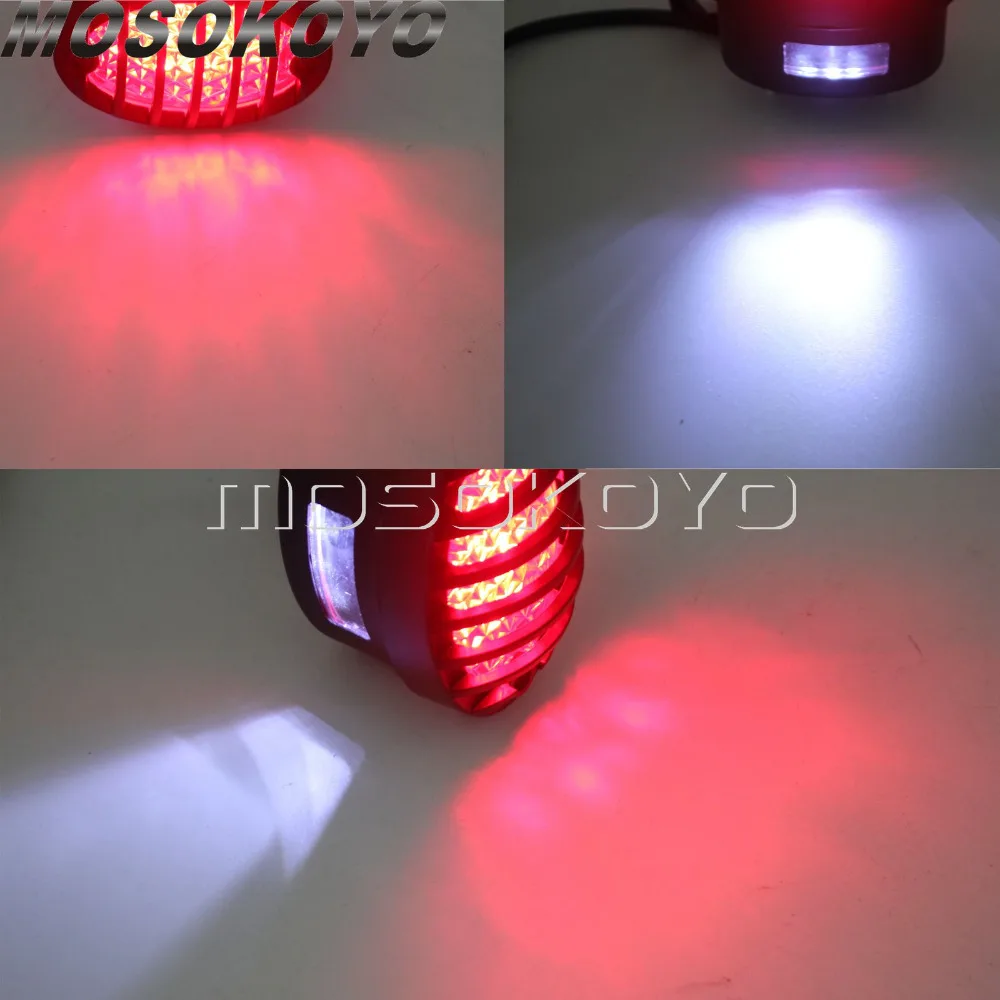 12v LED Taillights Grill Brake Light Retro LED License Plate Light for Harley Chopper Cafe Racer Scrambler