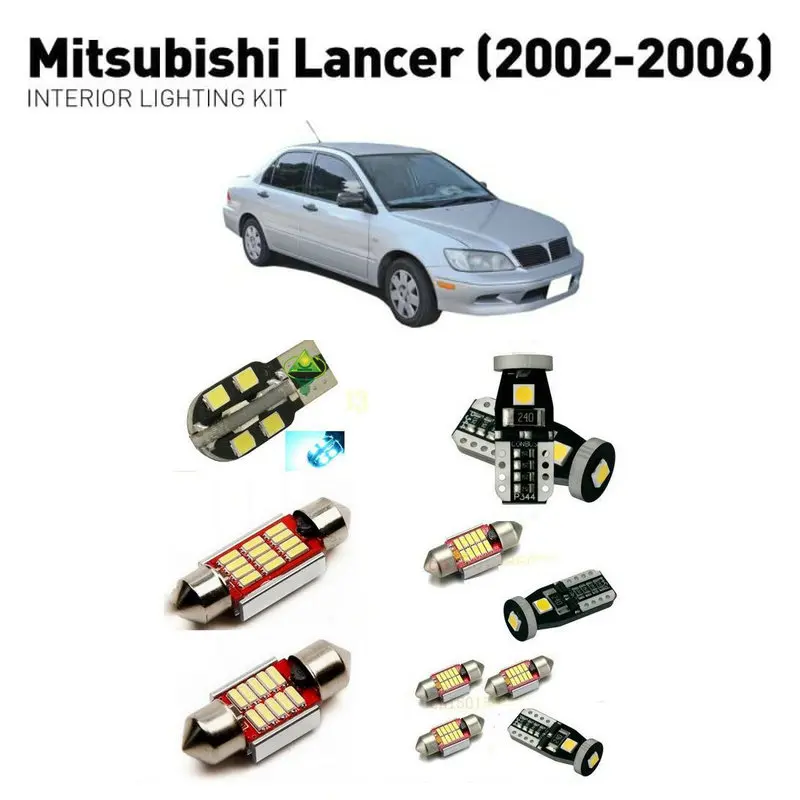 

Led interior lights For mitsubishi lancer 2002-2006 6pc Led Lights For Cars lighting kit automotive bulbs Canbus