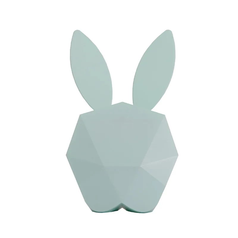 Cartoon rabbit bunny alarm clock with night light bedside clock, voice-activated digital display and night light