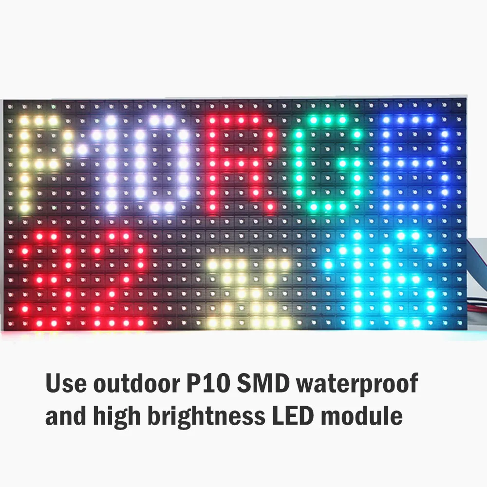 2M P10mm Outdoor RGB Waterproof Full Color LED Display wifi Programmable scrolling Message Board for Shop window Ad business