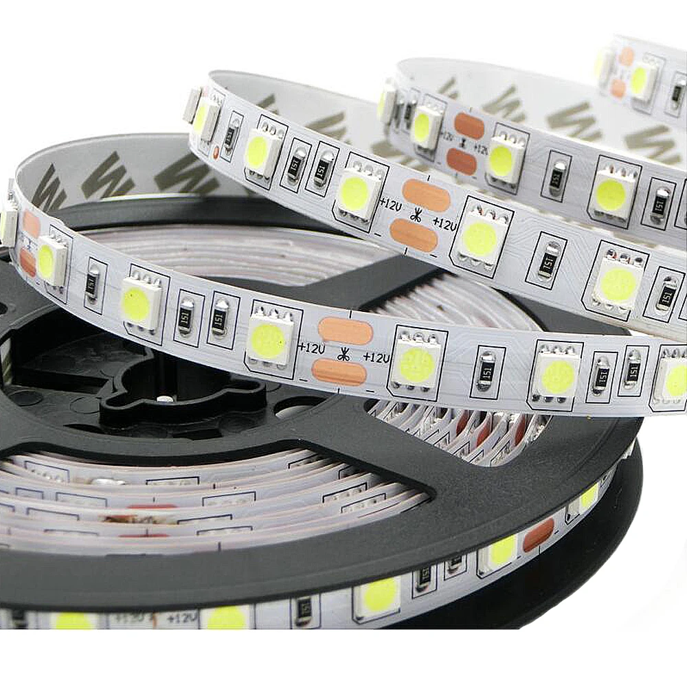 LED Strip 5050 DC12V 60LEDs/m 5m/lot Flexible LED Light RGB RGBW 5050 LED Strip