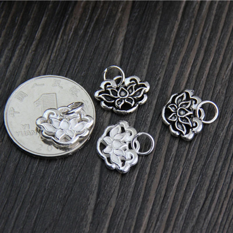 925 Sterling Silver Decorate Necklace Pendant Flower Charms Trendy Design Jewelry Findings DIY Crafts Charms for Jewelry Making