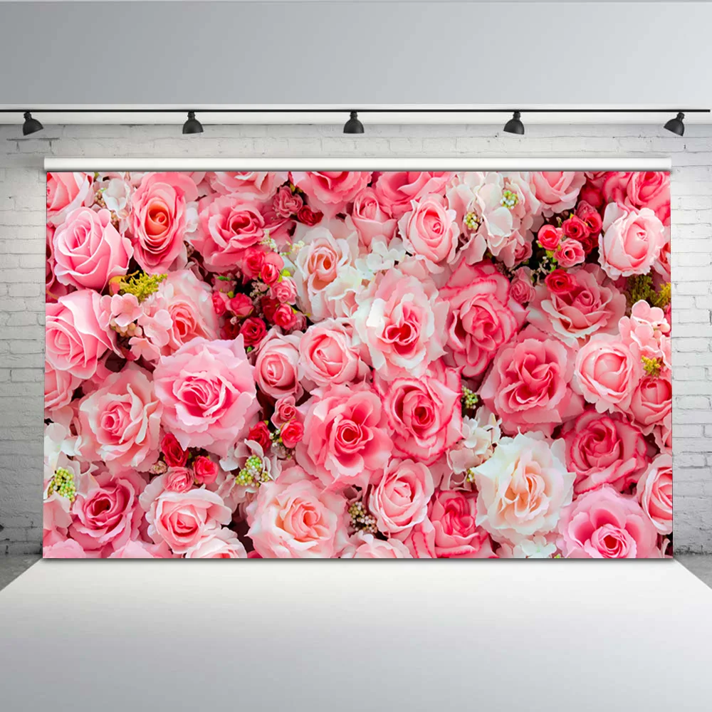 

Pink Rose Background for Photography Mother's Day Photo Backdrop Romantic for Photographers Photo Shoot MW-080