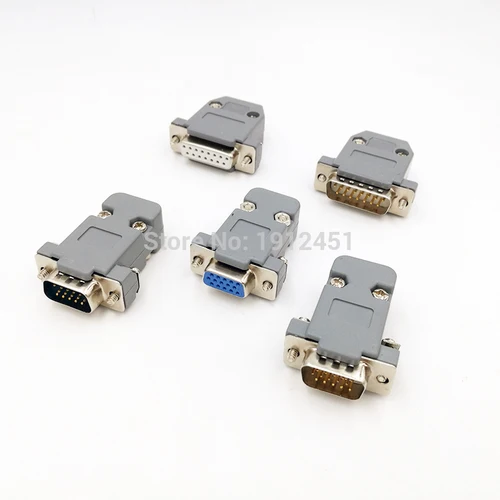 Conector de cable de datos DB15 enchufe VGA conector tipo D de 3 filas adaptador de enchufe de puerto de 15 pines hembra y macho DP15