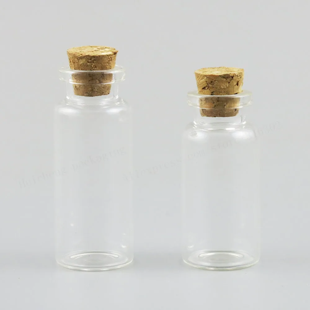 50 X  Empty Refillable Display Glass Bottle with Wood Cork 12cc 1/2OZ Crimp Neck Storage Decorative Craft Wishing Bottle