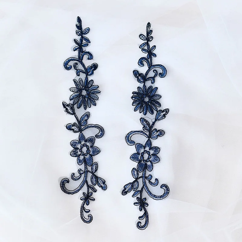 Embroidered Lace Applique, Lace Trim for Wedding Dress, Colorful DIY Accessories, 33x8cm, 10 Pcs