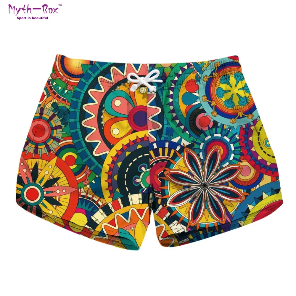 Summer Women Beach Shorts Mini Water Sport Pant Geometric Print Brand Surfing Short Drawstring Female Travel Surf Board Feminino