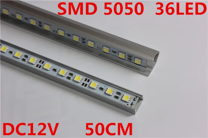 

5pcs/lot 5050 LED Bar Light White Warm White 36LED/0.5M SMD Cabinet LED Rigid Strip DC 12V Showcase LED Hard Strip