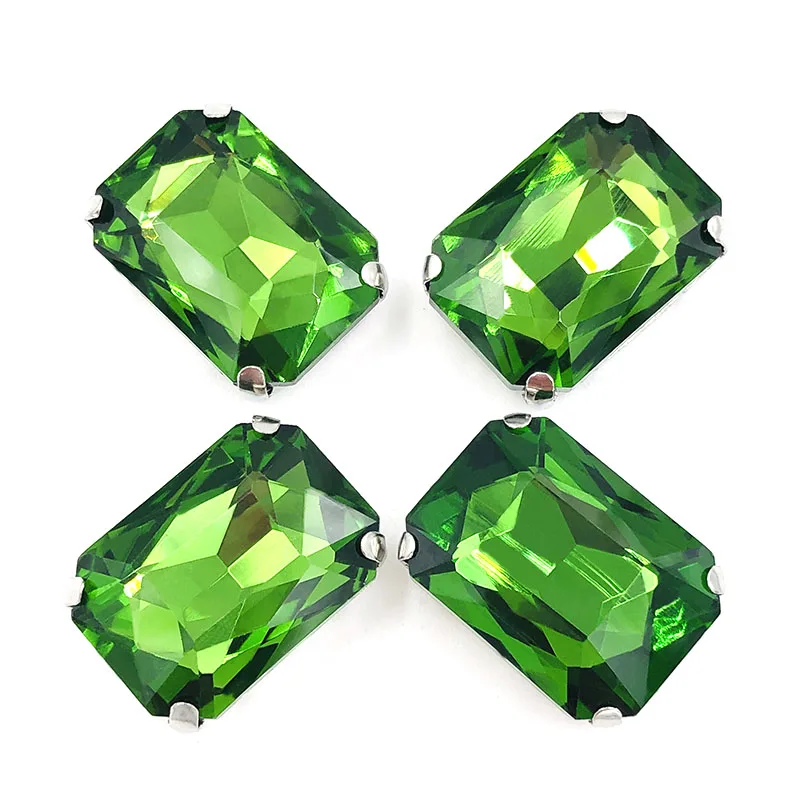 Grass green High quality crystal glass Silver claw loose rhinestones,flatback sew on rhinestone,DIY Apparel accessories