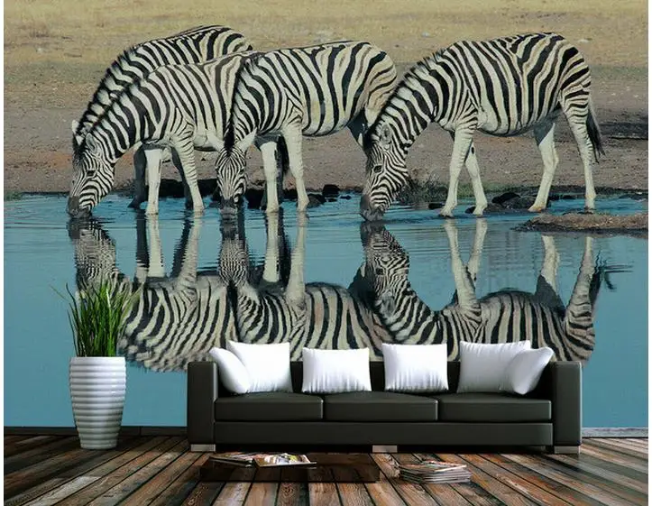 custom 3d wallpaper living style wallpaper Zebra oil painting photo 3d wallpaper 3d customized wallpaper