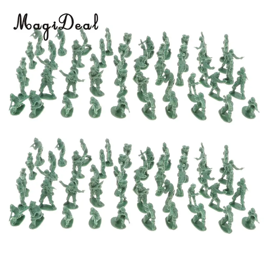 200 Pieces 2cm Plastic Toy Soldier Figures Army Men Accessories Army Gre