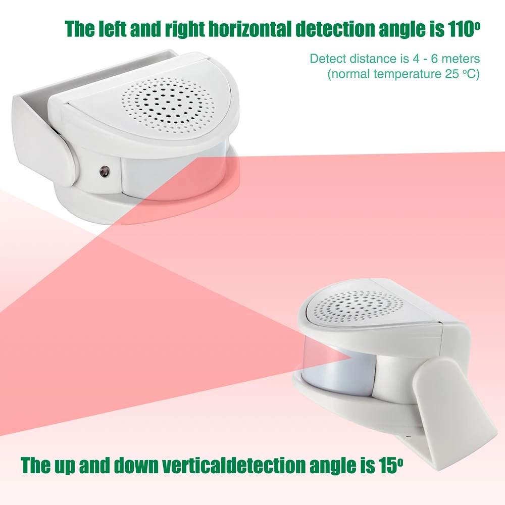 Imagem -02 - Kerui Bem-vindo Campainha sem Fio Convidado Bem-vindo Chime Alarme Pir Sensor de Movimento para Loja Entrada Segurança Campainha Detector Infravermelho