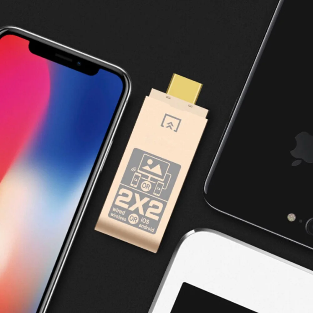 อะแดปเตอร์ไร้สาย HDMI สำหรับ iOS Android Dual Mode ไร้สาย/แบบมีสาย HD 1080 P HDMI TV Converter อะแดปเตอร์สำหรับ iPhone 5 6 7 8 X