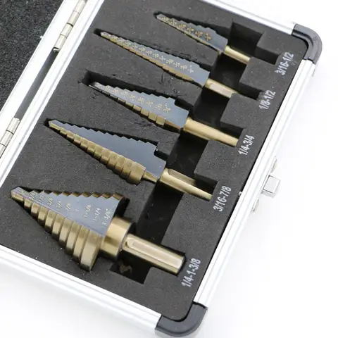 5pcs HSS Cobalt Step Drill Set JIGONG