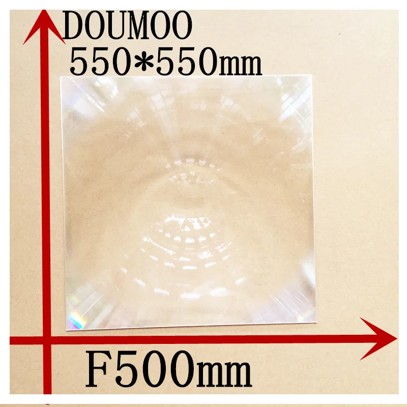 Big size 550*550 mm Optical PMMA Plastic linear Fresnel Lens focal length 500 mm Fresnel Lens Plane Solar Energy Concentrator