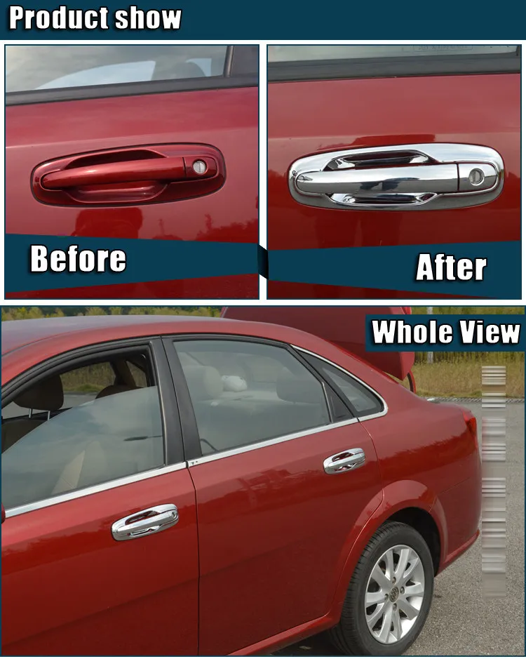 Chrome Exterior Door Handles Covers For Chevrolet Lacetti Optra Daewoo Nubira Suzuki Forenza Holden Viva Stickers Car Styling