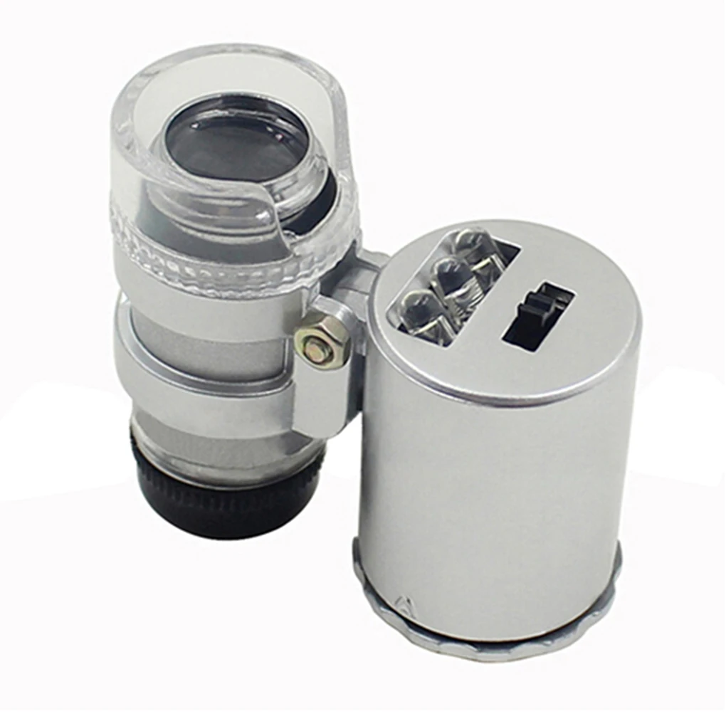 Imagem -06 - Lupa de Mão com Luz Led Mini Microscópio de Bolso Lupa de Jóias Detector de Moeda uv 60x