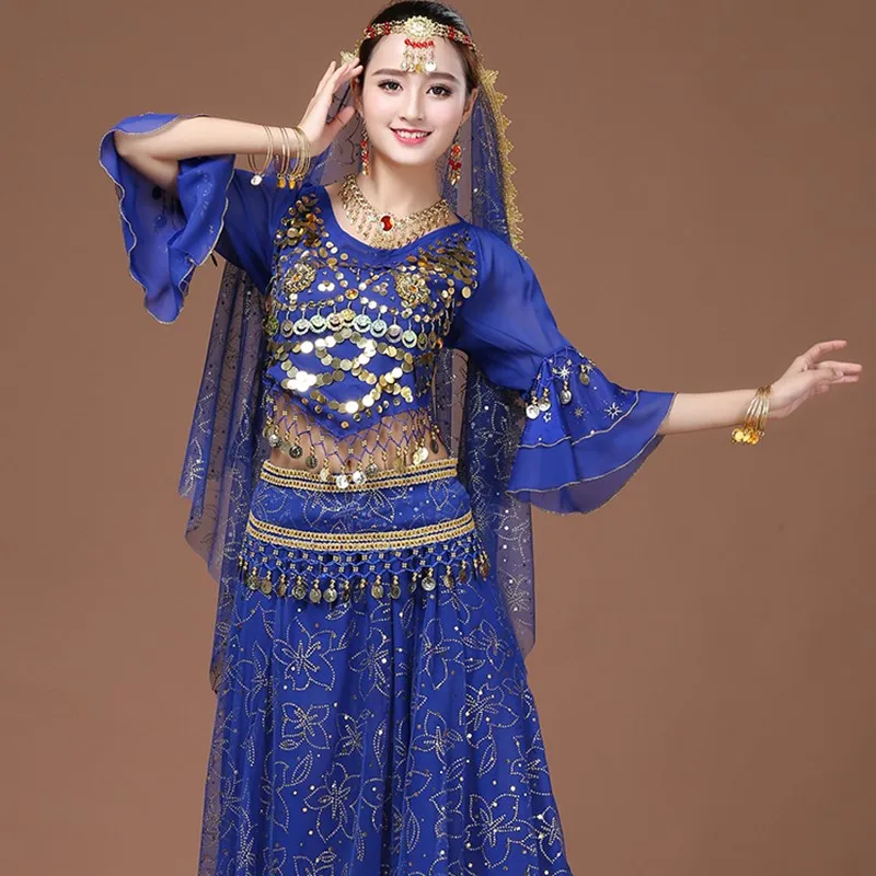 New Women Belly Dance Costume Lady Company Annual Meeting Summer Performance Clothes Adult Female Indian Performance Set H4538