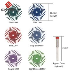 10Pcs 25mm 1inch 120-2500Grit Radial Bristle Disc set Schurende Borstel Voor Sieraden Metalen Polijsten Rotary Tool Accessoires