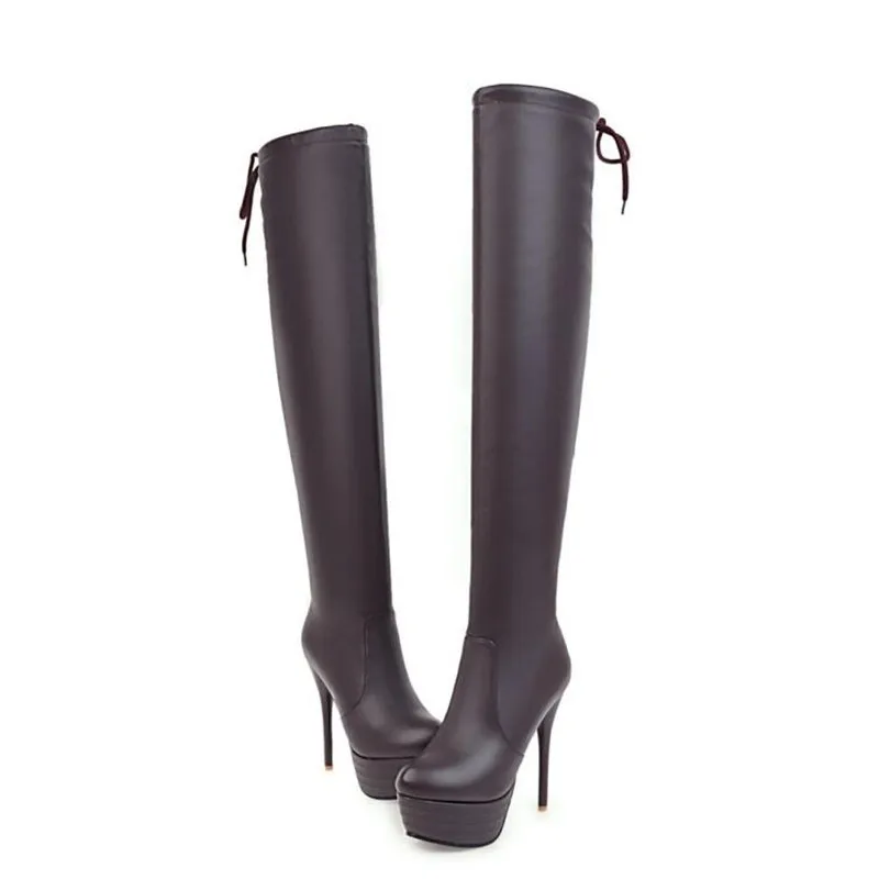 Women Boots winter New pattern fashion Round head black sexy Over knee Thin leg Boots Add wool Keep warm Fine heel Women Boots