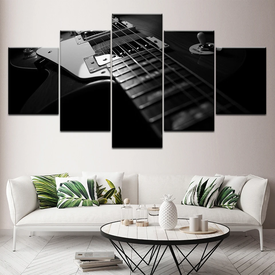 The electric guitar 5 Piece HD Wallpapers Art Canvas Print modern Poster Modular art painting for Living Room Home Decor