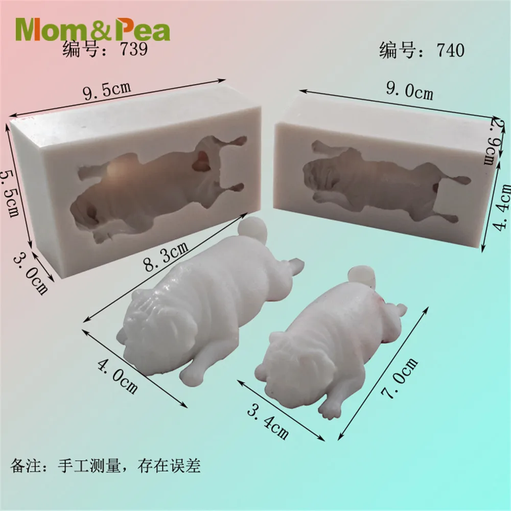 Mom&Pea MPA0739-40 Dog Shaped Silicone Mold Cake Decoration Fondant Cake 3D Mold Food Grade Mousse mold