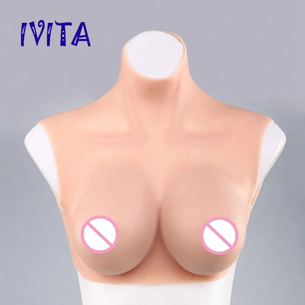 

IVITA 1600g Realistic Silicone Breast Forms Half-Body Silicone Breast For Crossdresser Shemale Transgender Drag Queen Enhancer