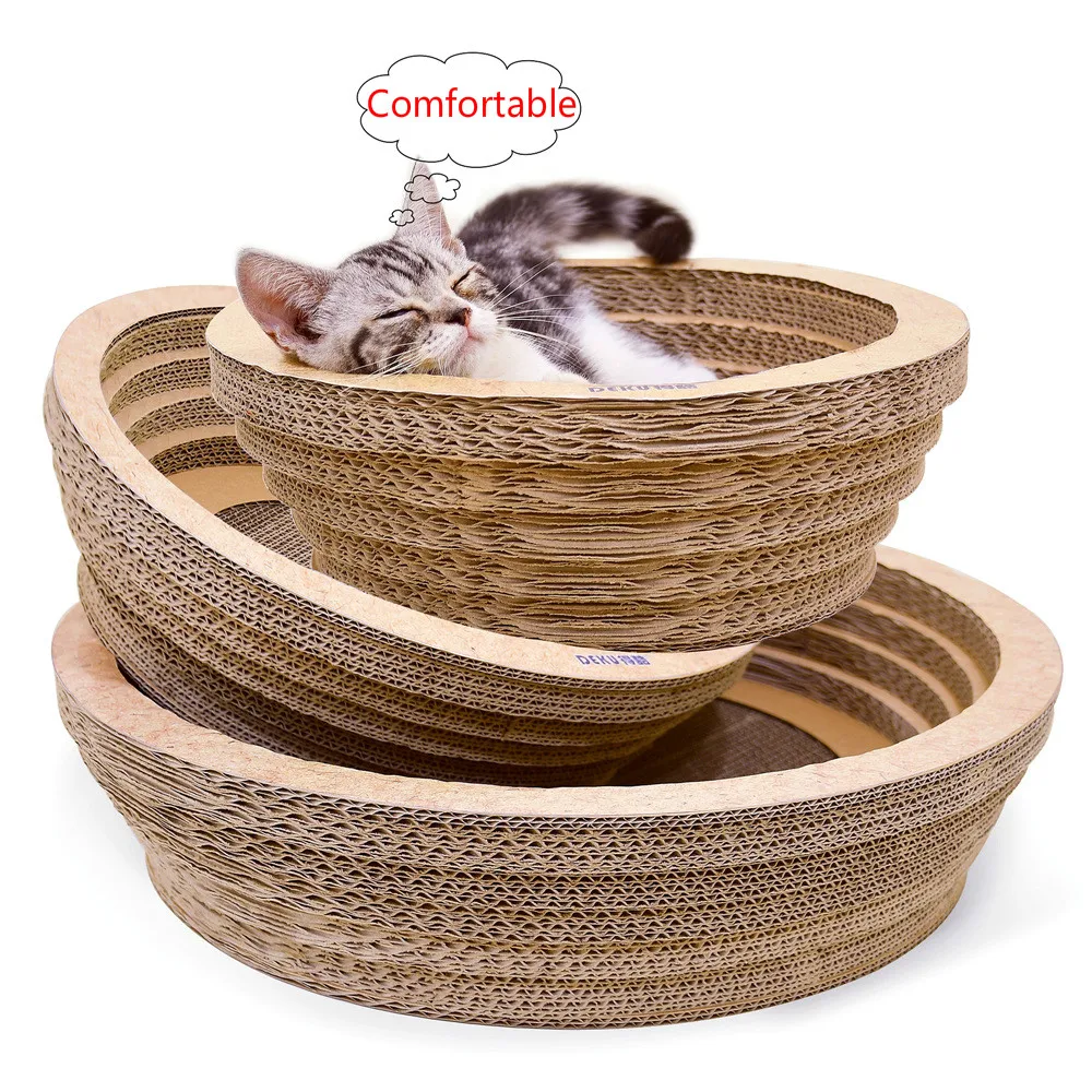 Multi-Size Corrugated Paper Cat, Large Bowl-Shaped Scratching Board, Claws Toy, Pet Supplies, to send Grass