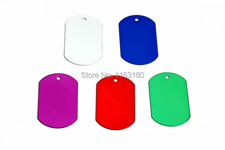 100 pcs/lot  Pet ID Tag Colorful Rectangle Anodized Aluminum Stamping Blanks Discs for Craft Tags Color Mix