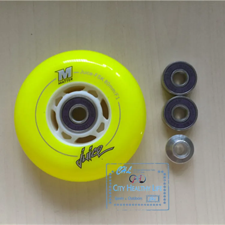 Wheel + Bearing 8 pcs Matter Juice Zefiro Inline Roller Skates Wheels, FSK Slalom Braking Skating Wheel for SEBA IGOR KSJ HV HL