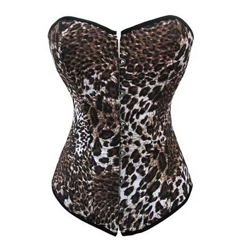 

Plus Size Sexy Corsets And Bustiers Tops Overbust Corset Bustier Leopard Corset Slimming Waist Cincher Tops Korsett for Women