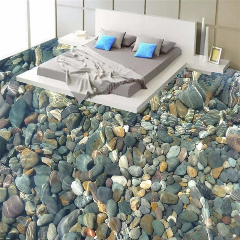 beibehang floor wallpaper bathroom mural natural pebbles nonslip waterproof thickened self-adhesive PVC wall papers home decor