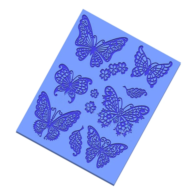 2pcs/Set Silicone Butterflies Lace Mat Pad Lace Cake Fondant Mold Butterfly Mousse Cake Kitchen DIY Baking Decorating Bakeware