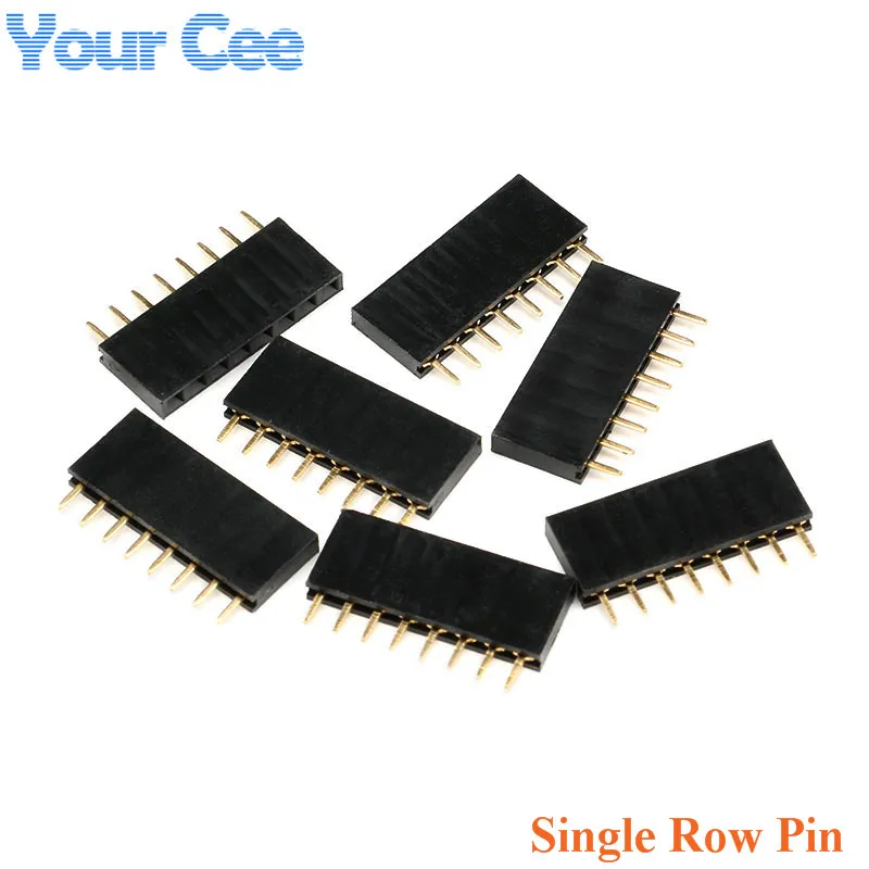 10Pcs Single Row Pin 1*2P 3P 4P 5P 7P 8P 10P 12P 16P 40P Female Header Socket Copper Connector 2.54mm Pitch