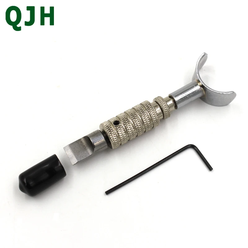 QJH Newest Stainless Steel 360 Degrees Rotating Leather Engraving Knife DIY tanned Trenching Device Craft Carving Cutting Tools