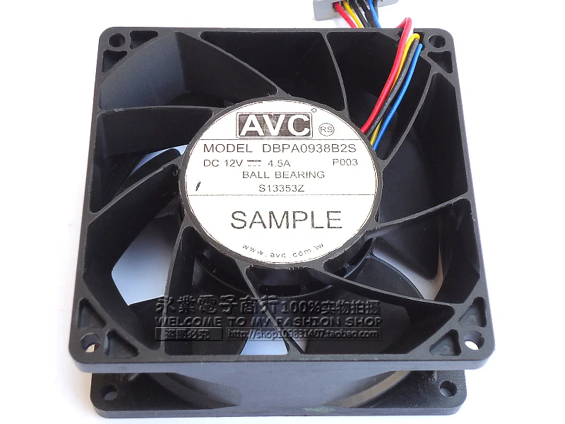 

AVC DBPA0938B2S P003 DC 12V 4.5A 90x90x38mm 4-Wire Server Cooling Fan