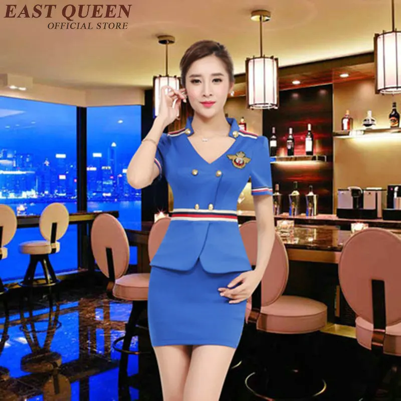 Cosplay Costume Sexy V-Neck Sailor Uniform Short-Sleeved T-shirt Skirt Piece Beauty Salon Uniforms NN0462 HE