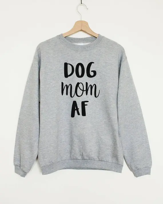 

Skuggnas Dog Mom AF Sweatshirt Funny Jumper Mom Sweatshirt Unisex Dog Gift stylish Dog Lover Pullovers Long Sleeve Sweatshirt