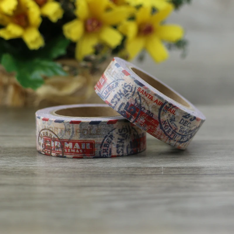 Cinta adhesiva Vintage Washi Tape, etiqueta adhesiva para álbum de recortes, papelería japonesa, 1 unidad