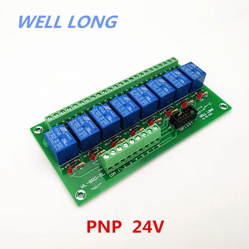 

8 Channel PNP Type 24V 10A Power Relay Interface Module,SONGLE SRD-24VDC-SL-C Relay.