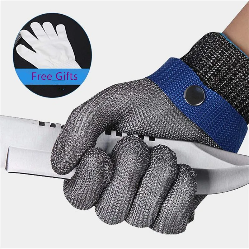 Safety Cutting Gloves Stainless Steel Metal Proof Stab Resistant Glove For Butcher Woodworking Fishing Glass Processing