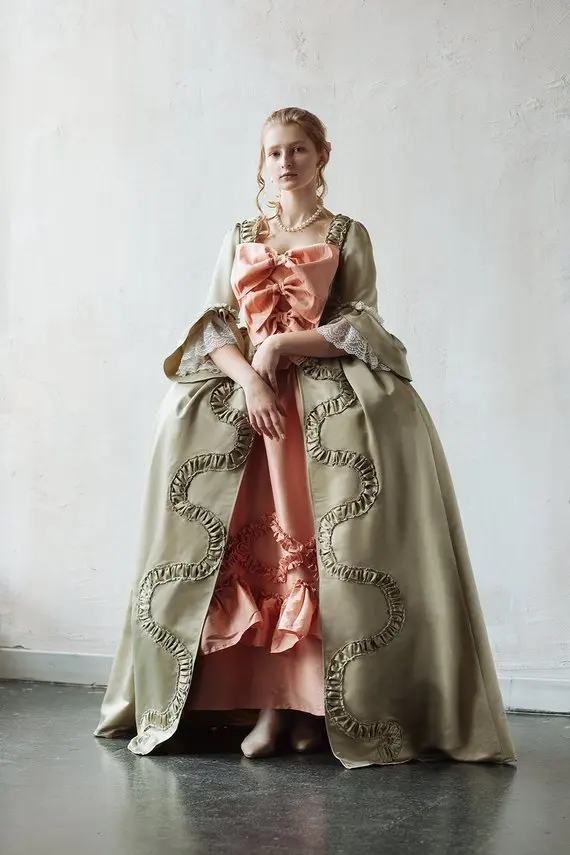 CostumeBuy 18th Century Europ Rococo Ball Gown Dress Women Marie Antoinette Baroque Ball Gown For Customer L920