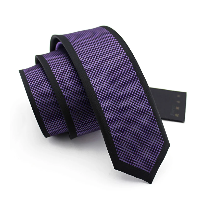 

High Quality New Men's Suit Tie Classic Men's 5.5CM Pulple Plaid Necktie Formal Wear Business Ties Male Skinny Slim Ties