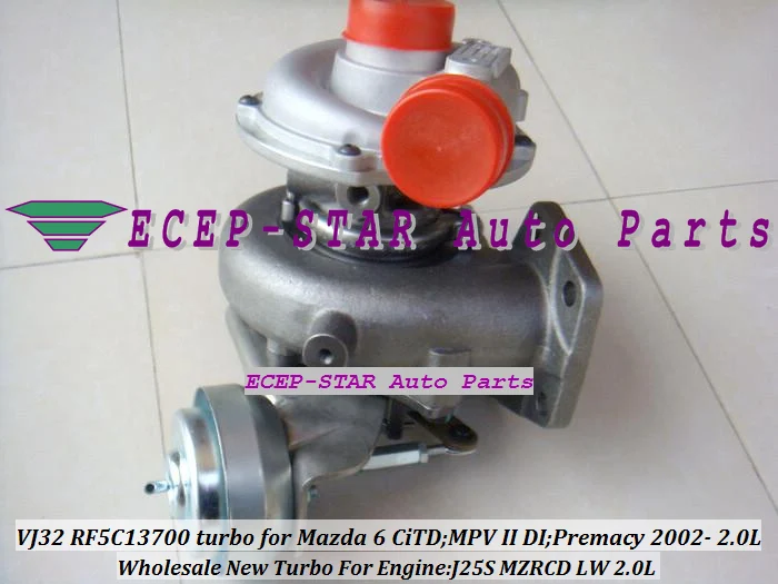 Turbocompressor de turbina turbo novo rhf4v vj32 rf5c13700 apto para mazda 6 citd premacy mpv ii di 2002- 2.0l motor j25s lw mzrcd 143hp